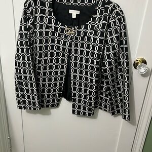 CHARTER CLUB Black and White Crop Jacket